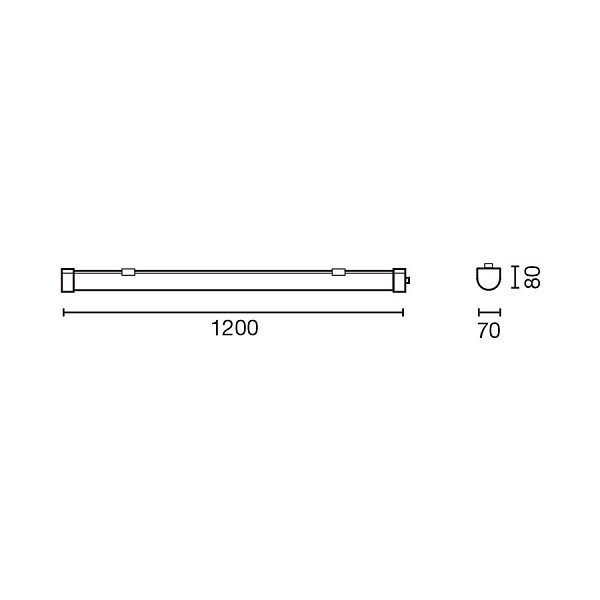 Потолочный светильник PROOFLINE ESTANCA 1200mm 45W 3000K CRI80 IP65 CASA