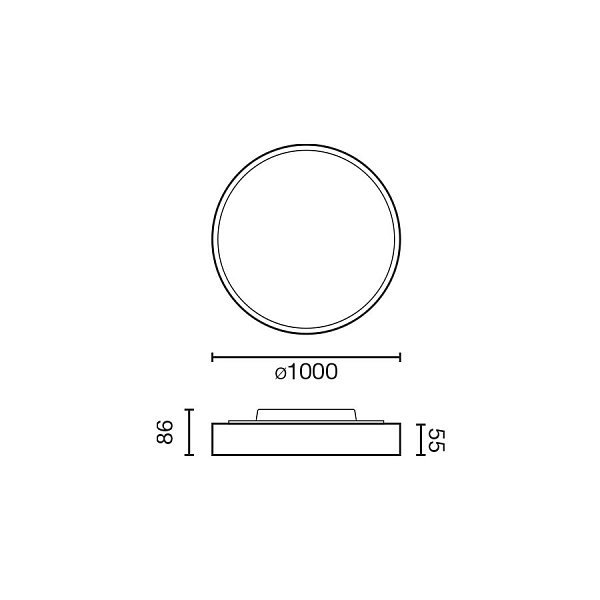 Потолочный светильник DOMIO Ш1000 95W белый OPAL 3000K CRI80 CASAMBI