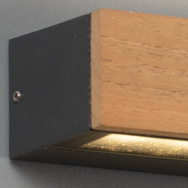 Уличный настенный светильник Doro-13 LED 2x6.5W 3000K дерево