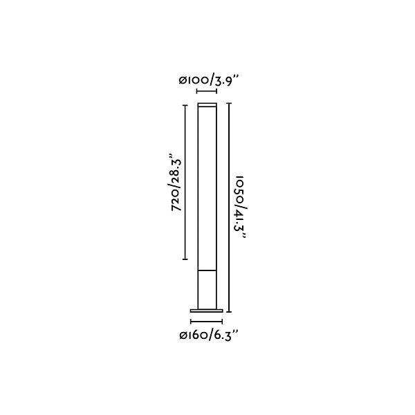 TURA 1050 Уличный маяк темно-серый LED 28W 3000K