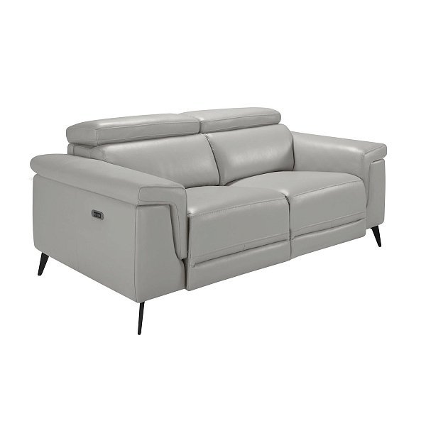 Диван 2-х местный с реклайнером 5319-2P-M5653 /6107 серый кожаный