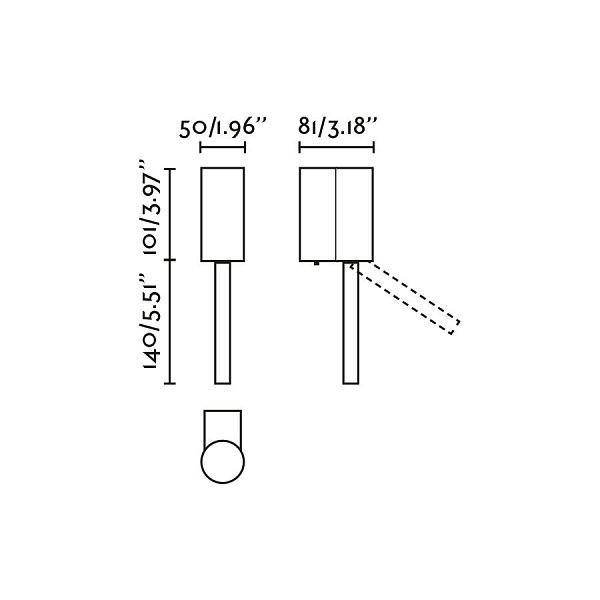 DANTE Бра для чтения матовое золото LED 3W 2700K