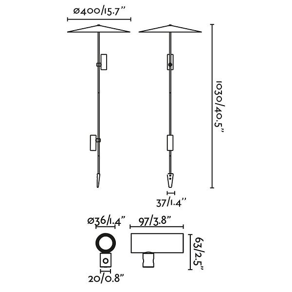 Ландшафтный светильник CLAP черный 1030 LED 2X6W 3000K 38° C/PLAT L