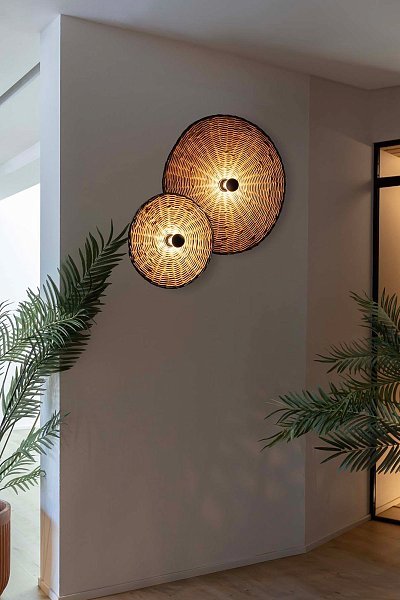 Настенный/потолочный светильник Costas 600 H70 черный/из ротанга