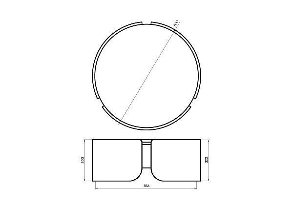Столик Lagom nova D 80 высота 32 см (белый, бежевый, дуб)