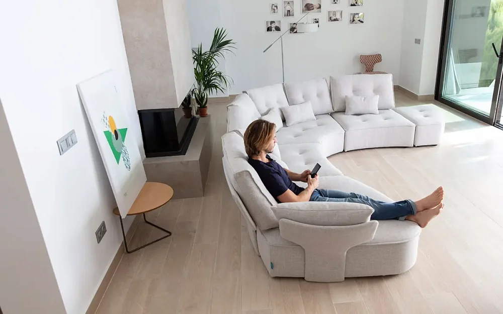 Модульный диван Arianne Plus U1 + S1 + 2M + R + PT, ножки черный пластик 3/6 см