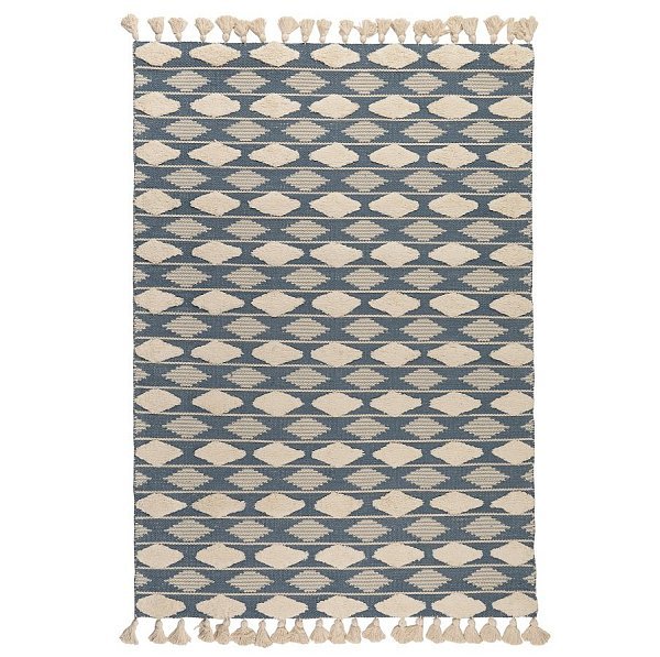Ковер из хлопка синего цвета argyle из коллекции ethnic, 160х230 см