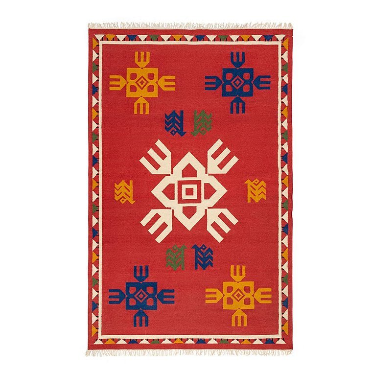 Ковер из шерсти по мотивам чувашских орнаментов из коллекции cultural heritage, 160х230 см