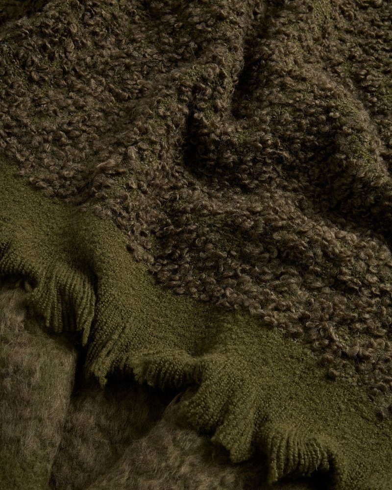 Плед Nemora зеленый из смесовой шерсти, 130 x 170 см