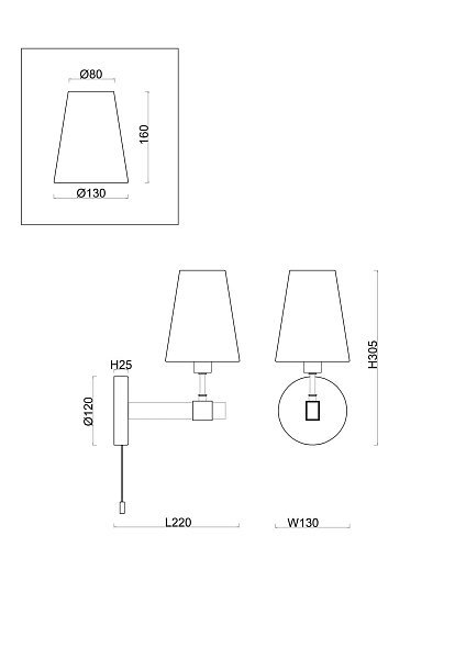 Настенный светильник (бра) Слияние / Fusion FR5268WL-01B