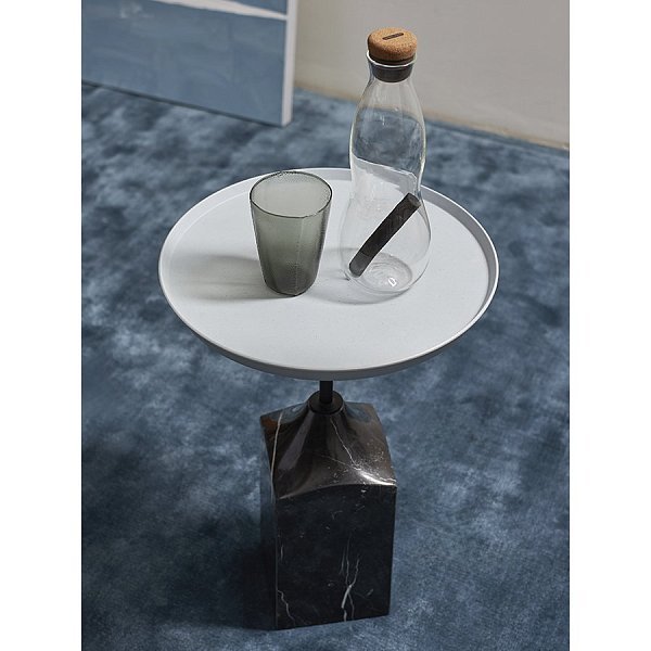 Столик кофейный sustainable collection, D38 см, серый/черно-белый