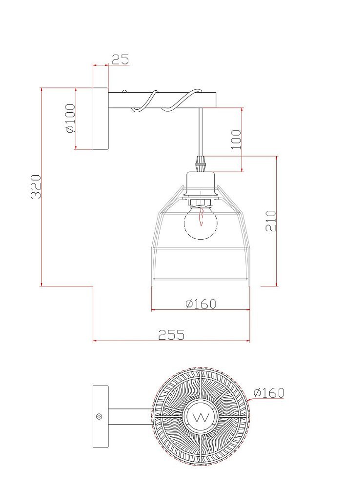 Настенный светильник (бра) Сеть / Mesh FR5334WL-01B