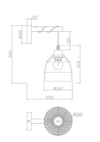 Настенный светильник (бра) Сеть / Mesh FR5334WL-01B