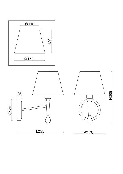Настенный светильник (бра) Rosemary FR5190WL-01BS1