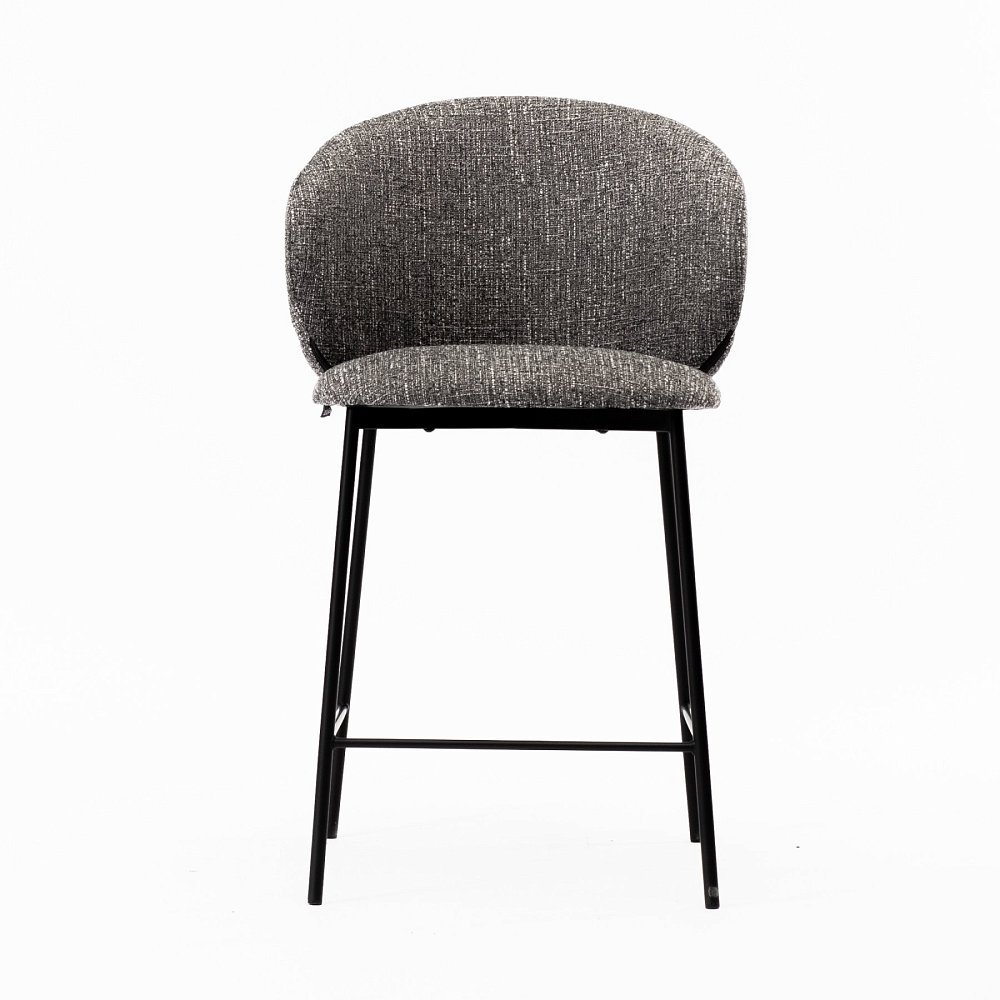 Стул Шамбери полубарный серая ткань ножки металл (черный)