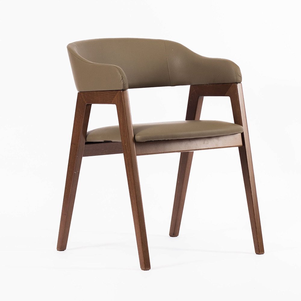 Стул Челси бежево-коричневая экокожа массив бука (орех)