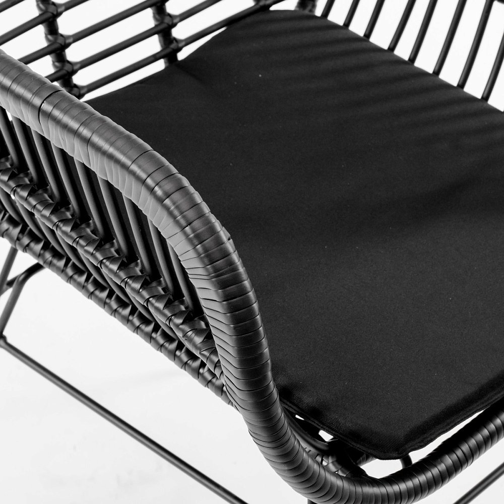 Стул Малибу плетеный искусственный ротанг черный