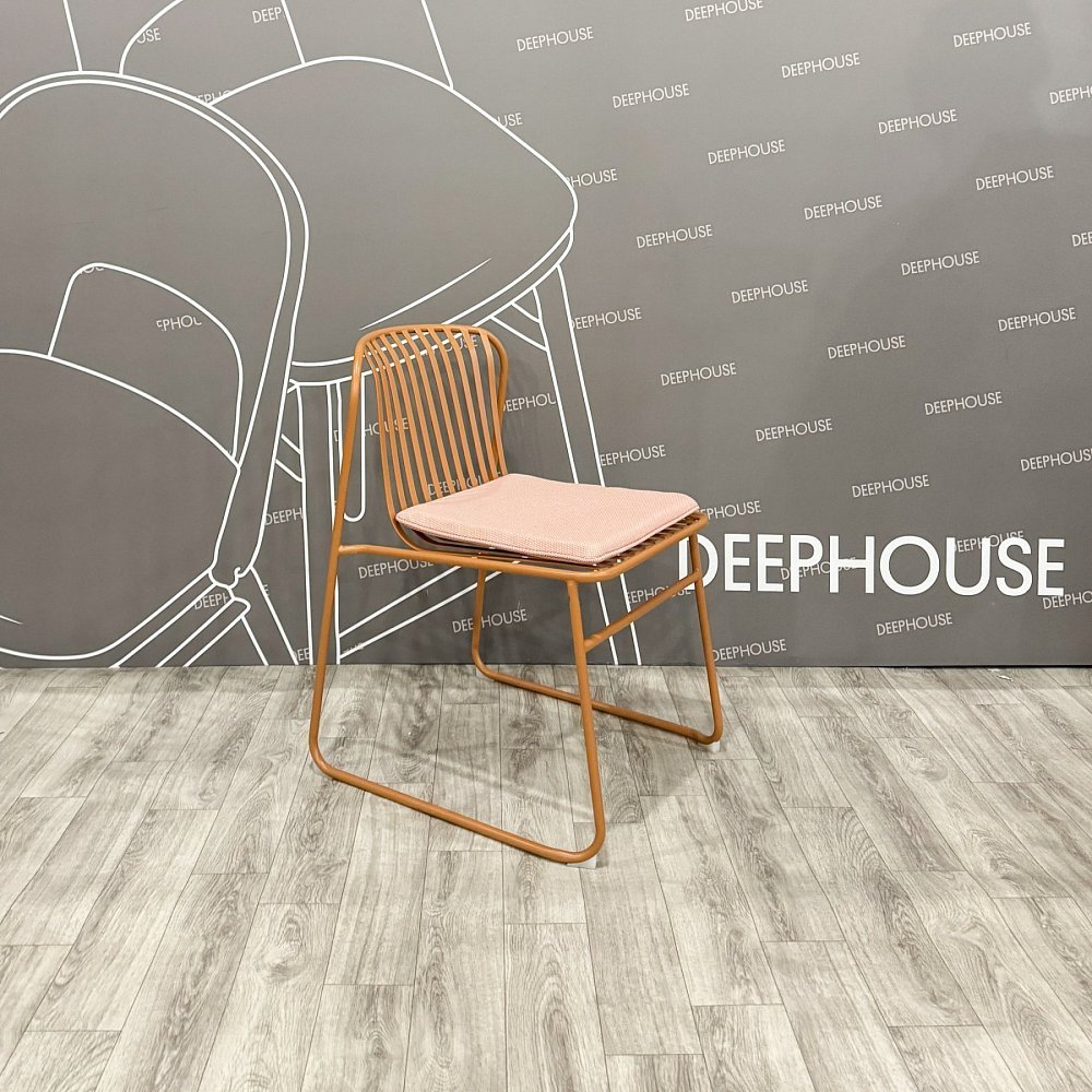 Стул Сансони металлический тон коралловый подушка коралловая