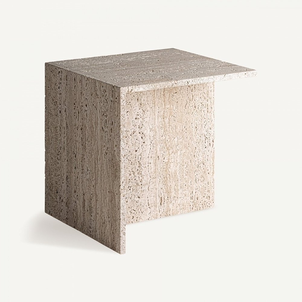 Приставной столик Theuville из травертина 50x50