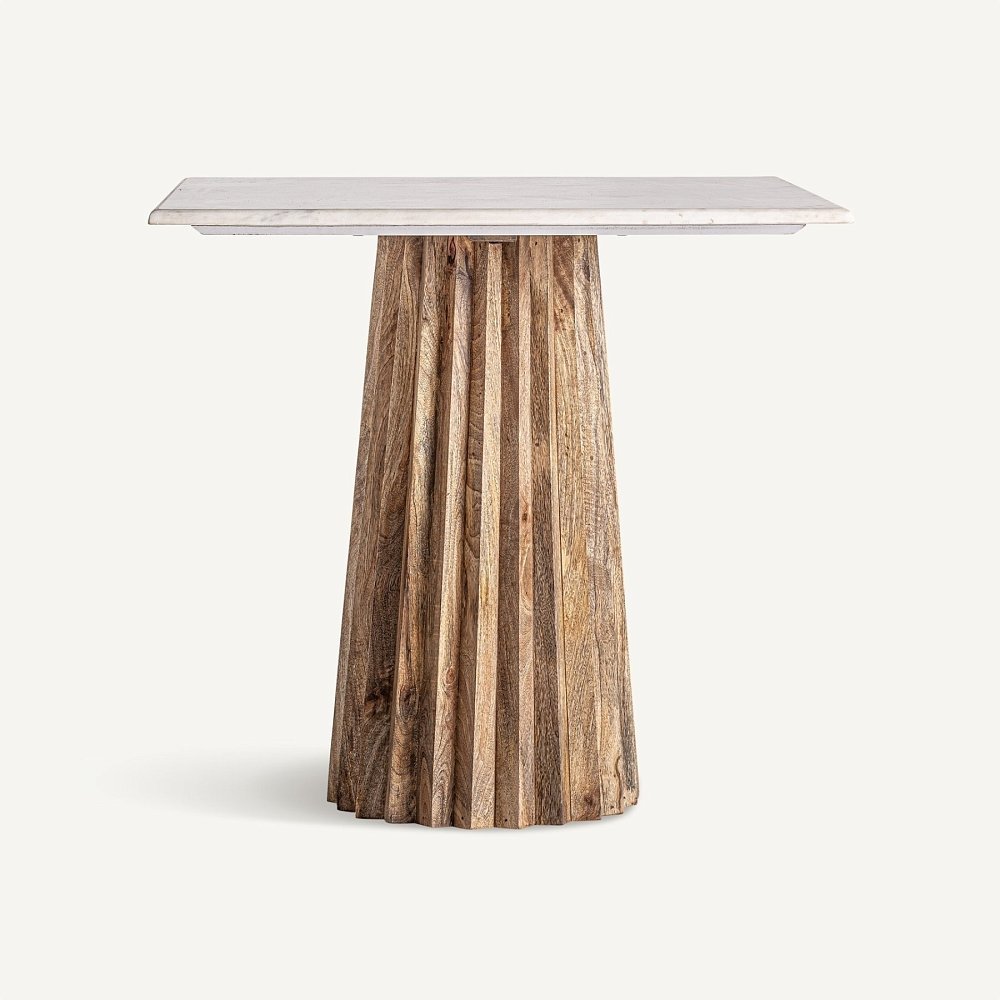 Квадратный барный стол Plisse WOOD белый