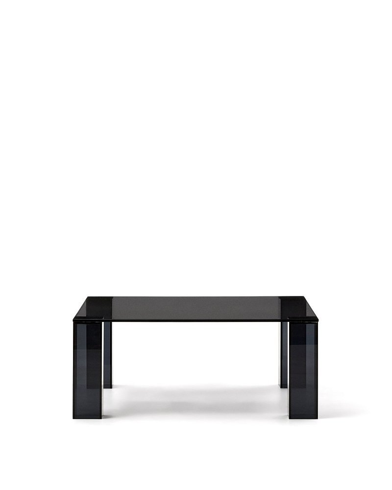 Журнальный столик Adularia из стекла темно-серого цвета 85 x 85