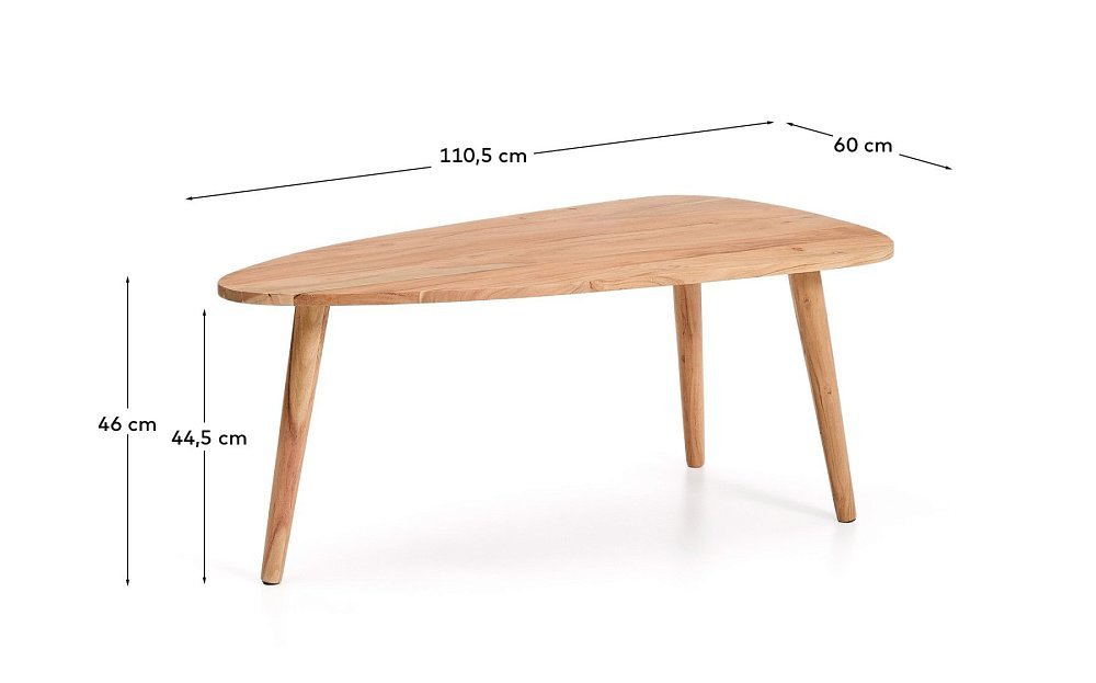 Журнальный столик Duvani из массива акации с выбеленной отделкой Ø110 x 60