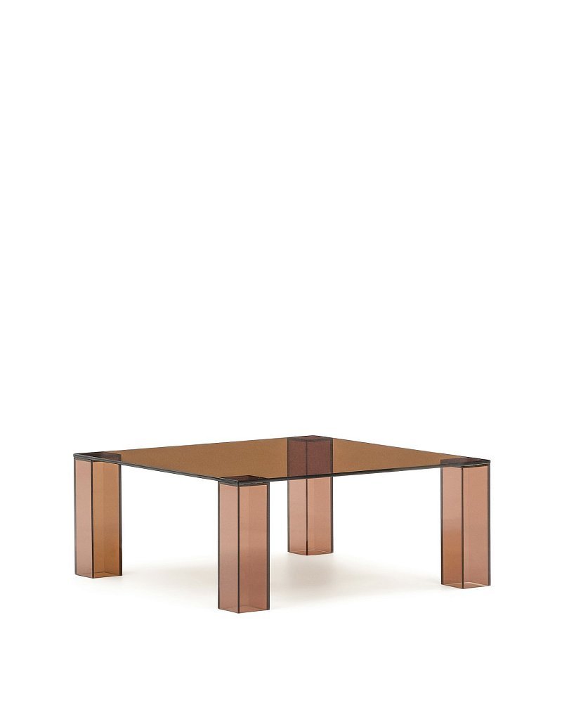 Журнальный столик Adularia из стекла коричневого цвета 85 x 85