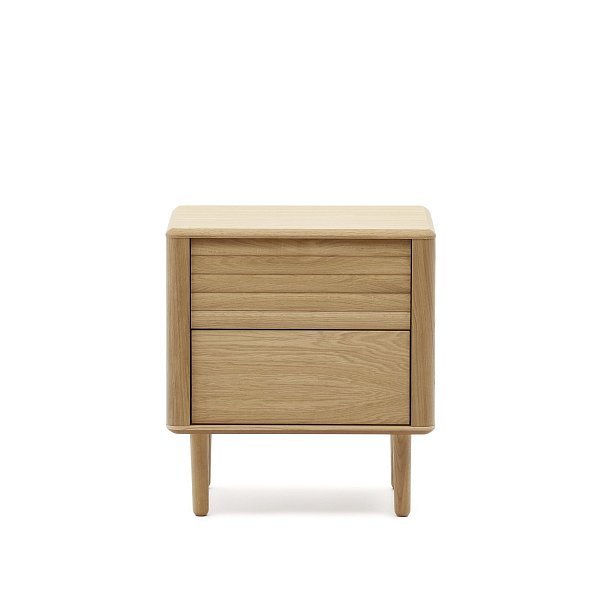 Lenon Тумбочка с 2 ящиками из шпона дуба 50 x 55 см
