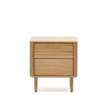 Lenon Тумбочка с 2 ящиками из шпона дуба 50 x 55 см