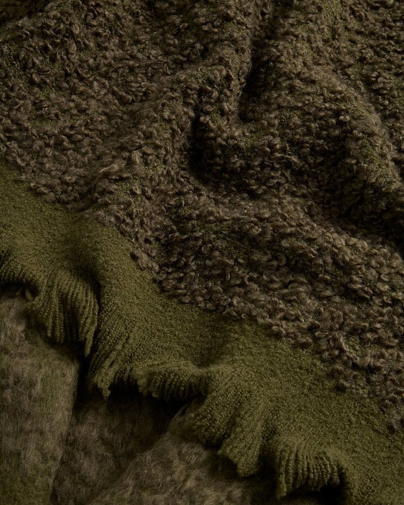 Плед Nemora зеленый из смесовой шерсти, 130 x 170 см