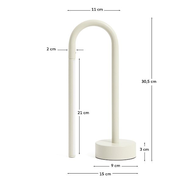 Переносная настольная лампа Bow из серого алюминия