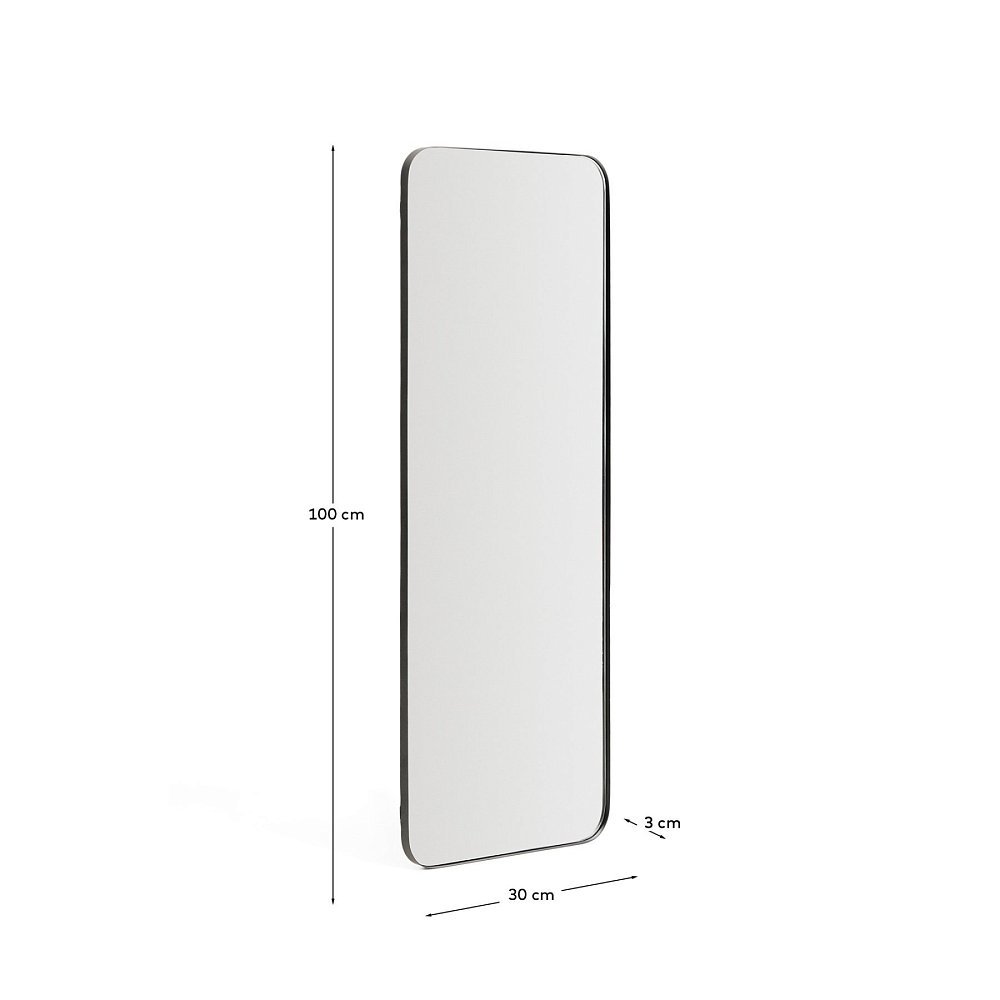 Черное металлическое зеркало Marco 30 x 100 см