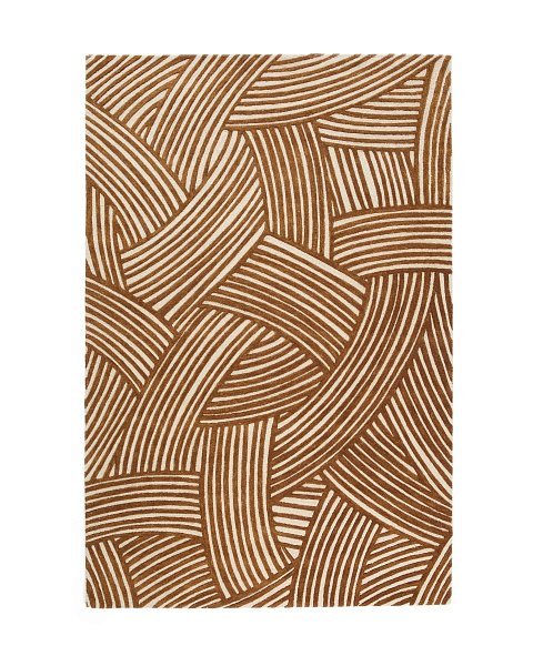 Жаккардовый шерстяной ковер Poreni с бежевым рисунком, 200 x 300 см