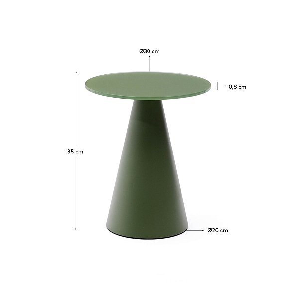 Журнальный столик Wilshire из стекла и стали зеленый Ø30cm