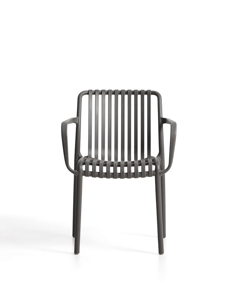 Уличный стул Isabellini из пластика графитового цвета