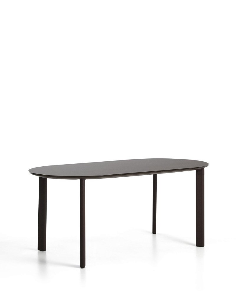 Уличный стол Erice из алюминия и закаленного стекла коричневого цвета, 180 x 90 см