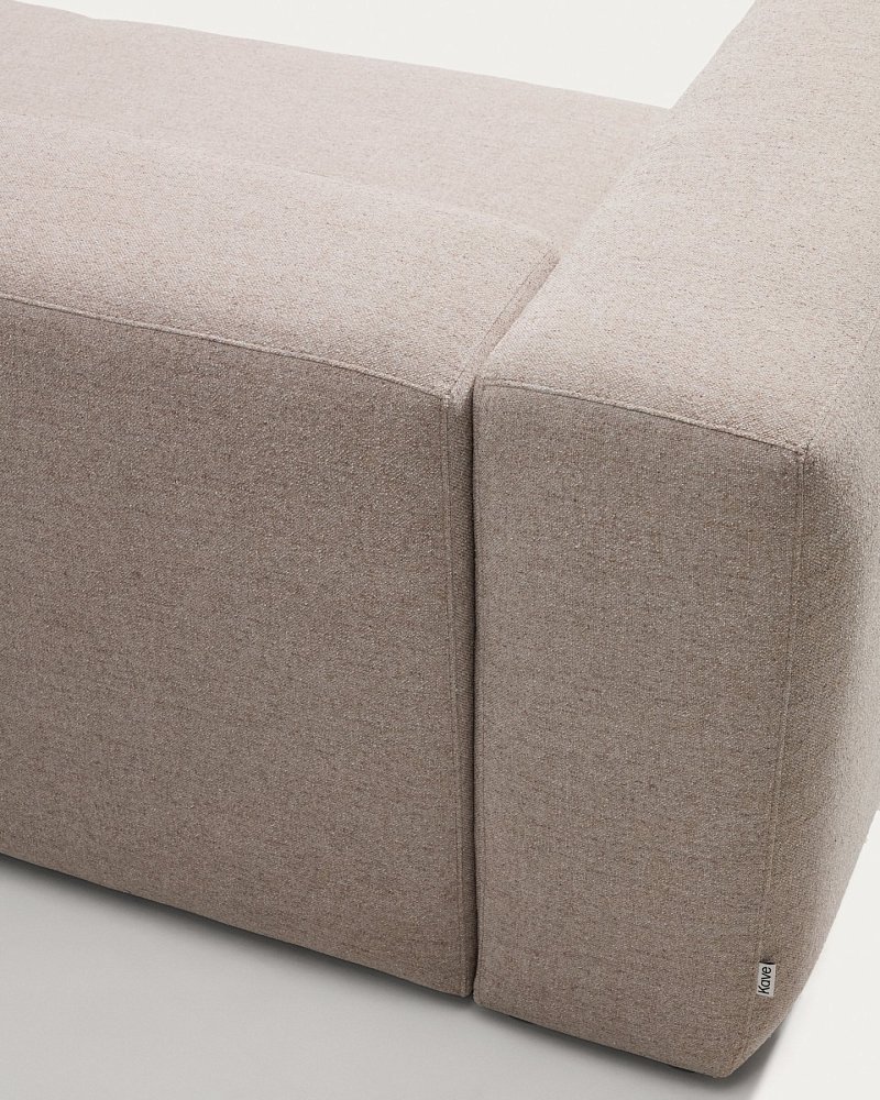 Бежевый угловой диван Blok из синели, 4 места, 290 x 290 см