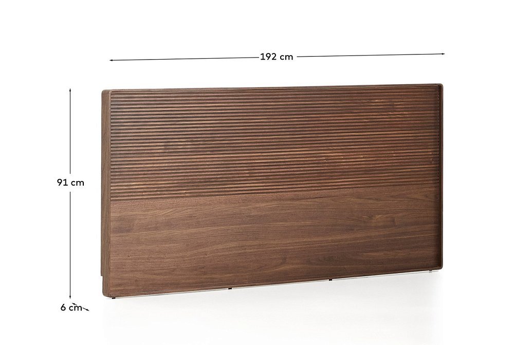 Изголовье Norlen из орехового шпона с темной отделкой и подсветкой 180 x 200