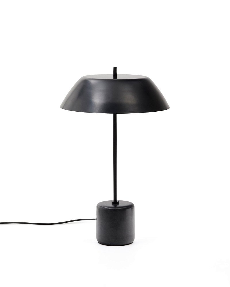 Настольная лампа Sayra из черного мрамора и металла
