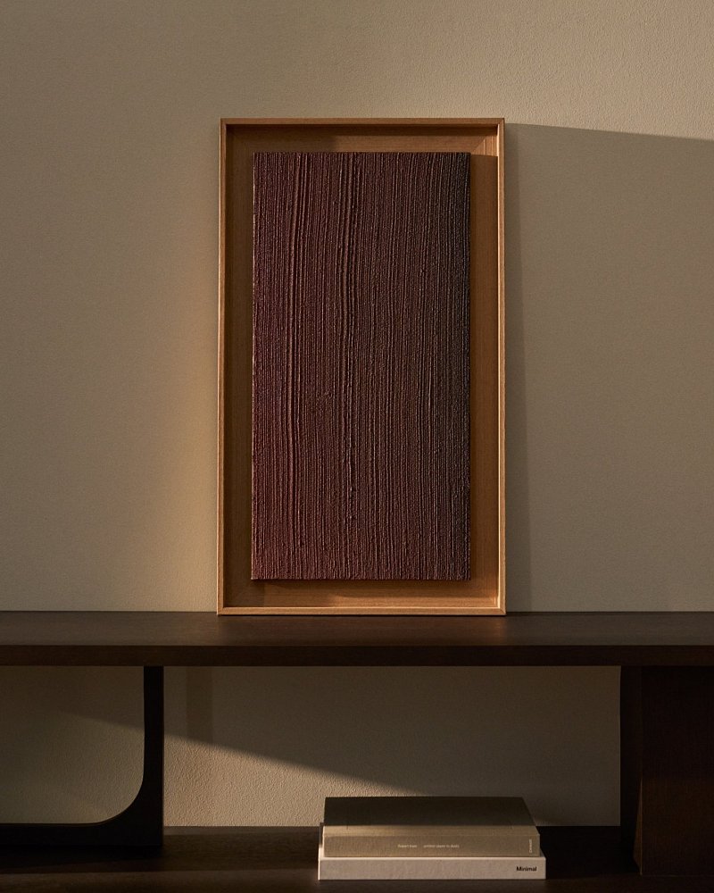 Абстрактная картина ручной работы Breon бордовый цвет, 40 x 70 см