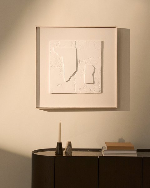 Абстрактная картина Gadir белого цвета, 80 x 80 см