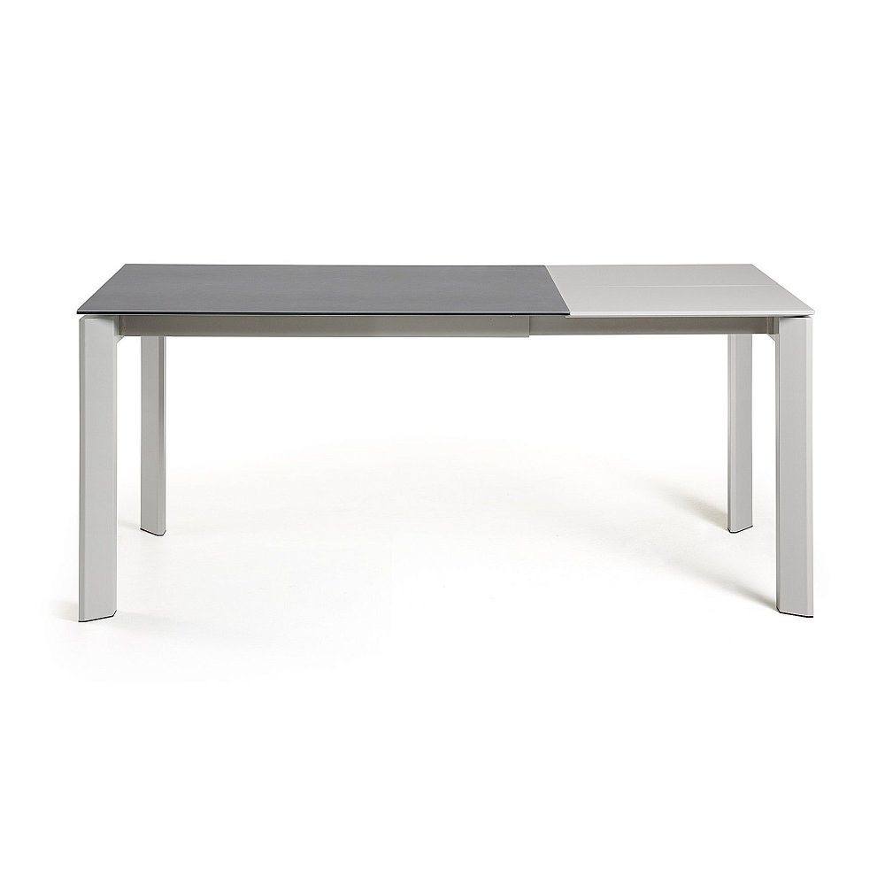 Стол Atta 120 (180) x80 серый керамический Vulcano Roca