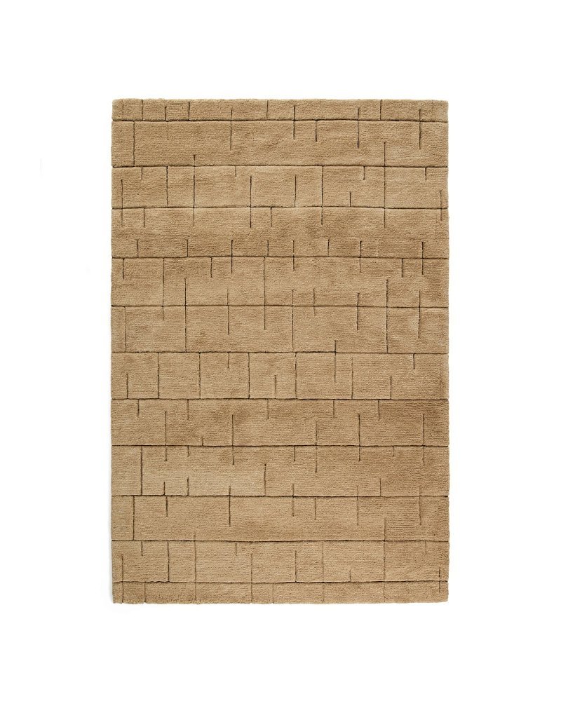 Ковер Helun из смеси шерсти и вискозы коричневый с рисунком, 160 x 230 см