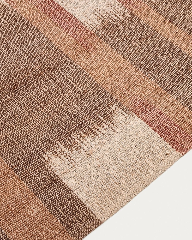 Джутовый ковер Domira с разноцветным узором икат, 200 x 300 см