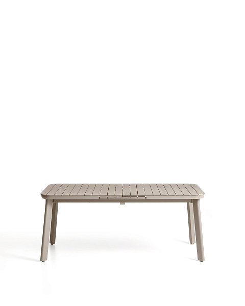 Раздвижной уличный стол Izola из алюминия с бежевой отделкой, 185 (235) x 100 см
