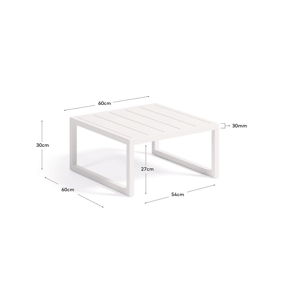 Comova Столик для улицы из белого алюминия 60 x 60 см