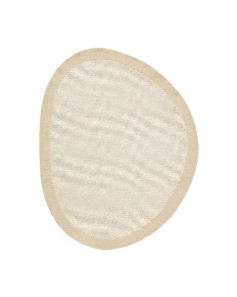 Ковер Ivena бежевый из шерсти и вискозы 160 x 230 см