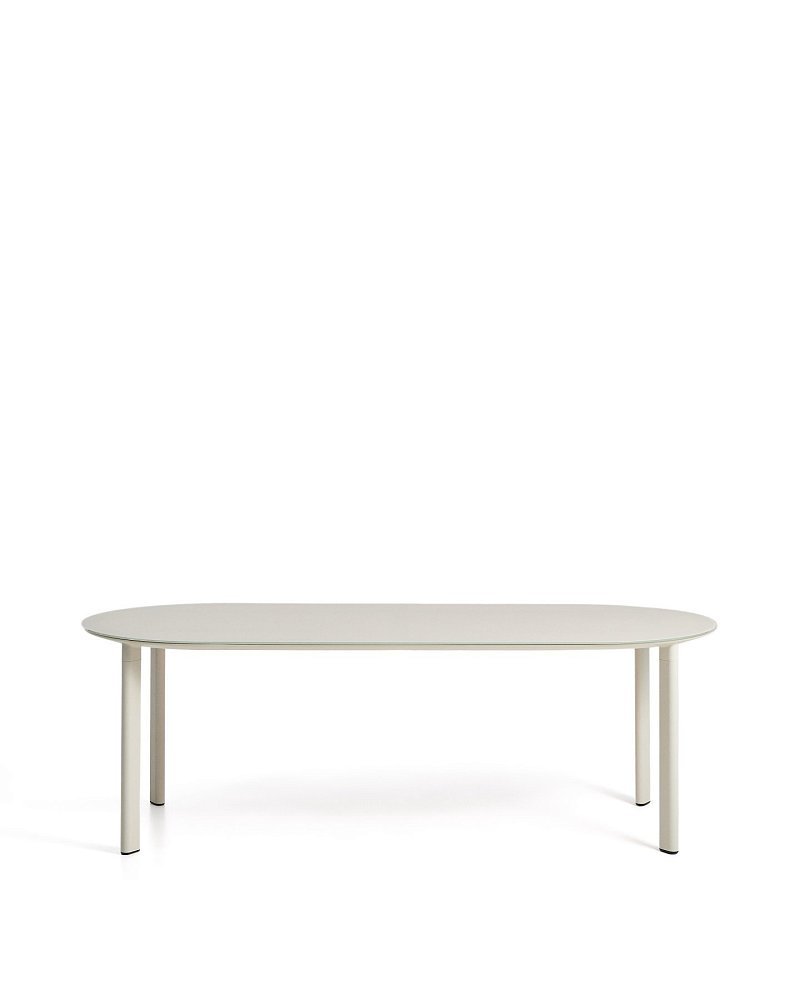 Уличный стол Erice из алюминия и закаленного стекла цвета экрю, 230 x 100 см