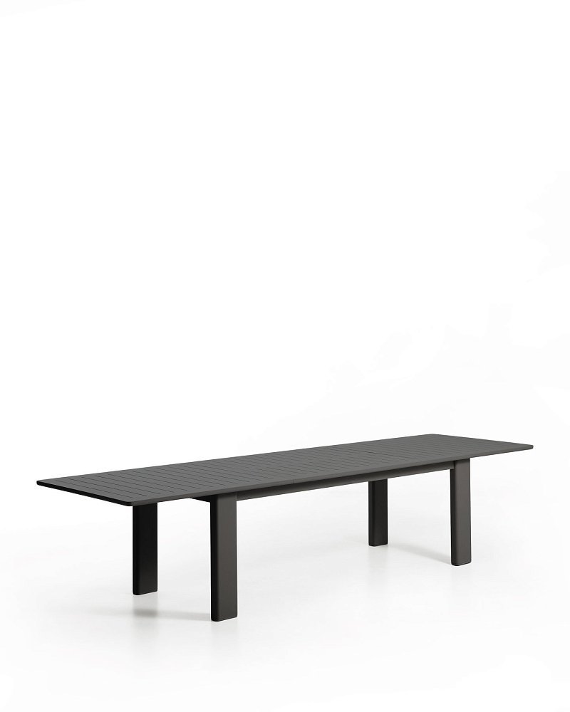 Раздвижной уличный стол Livorno из графитового алюминия, 233(350) x 100 см