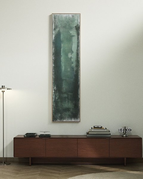 Абстрактная картина Selnar зеленая 182 x 47 см